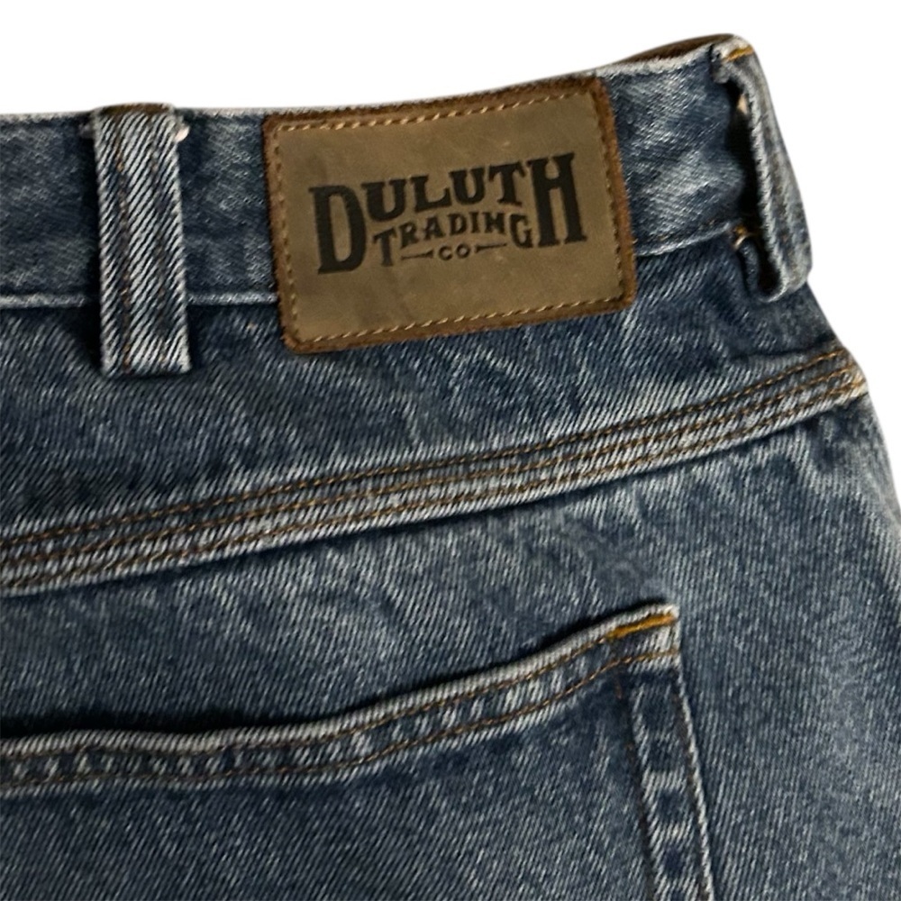 Duluth Trading Co Flannel Lined Relaxed Fit Blue Jeans - Picture 3 of 7